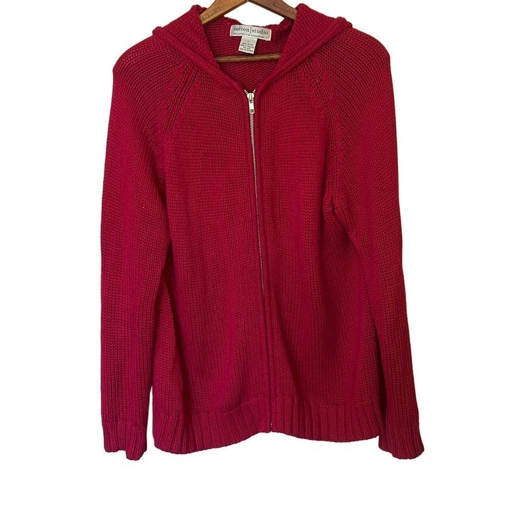 Red Zippered Women's Sweater